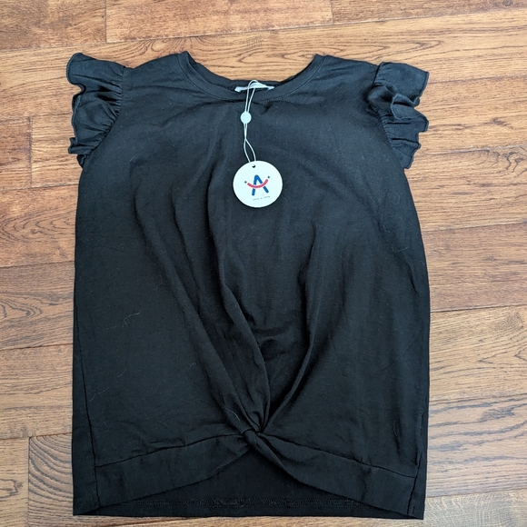 Arshiner Other - NWT Girls Arshiner Sleeveless Knotted Front Black Top Size 160 XL